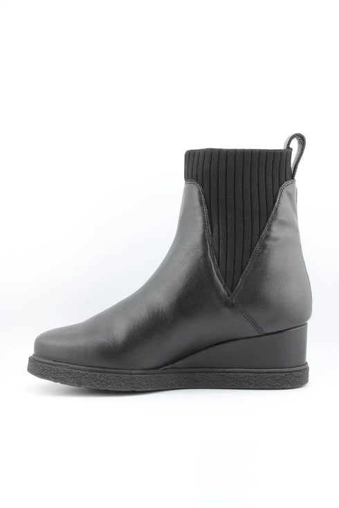 Unisa Elastic Ankle Leather Wedge Boot